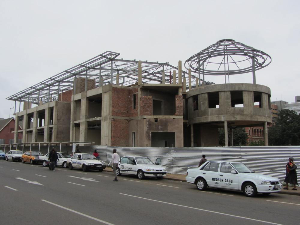 Incomplete Tourism building as seen from the right